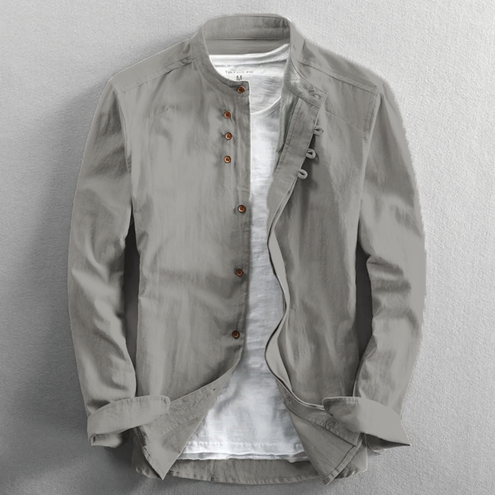 Mandarin Collar Shirt Street-Wave Unisex Lightweight Smart