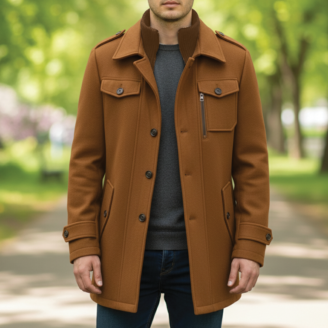 Street-Wave Maverick Wool Blend Coat For Men Versatile Professional Warmth