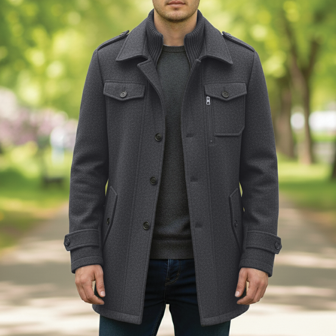 Street-Wave Maverick Wool Blend Coat For Men Versatile Professional Warmth