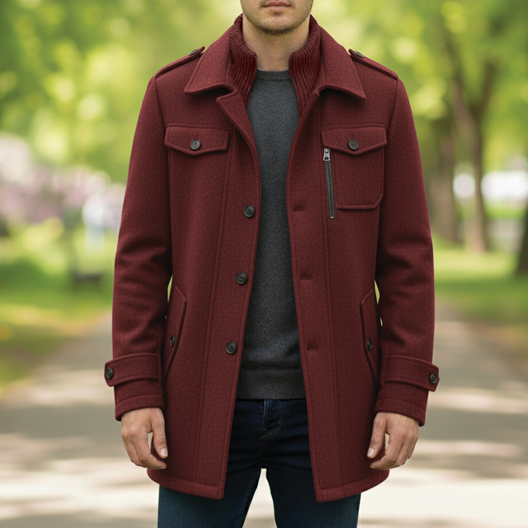 Street-Wave Maverick Wool Blend Coat For Men Versatile Professional Warmth