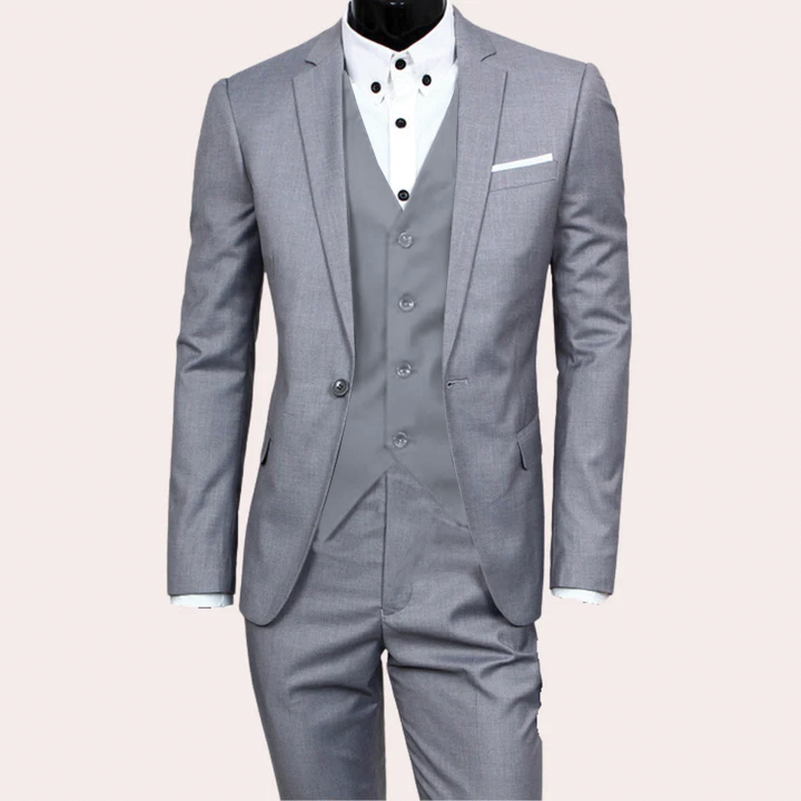 Street Wave Slim Fit Suit For Men Notch Lapel Three Piece Wrinkle Resistant