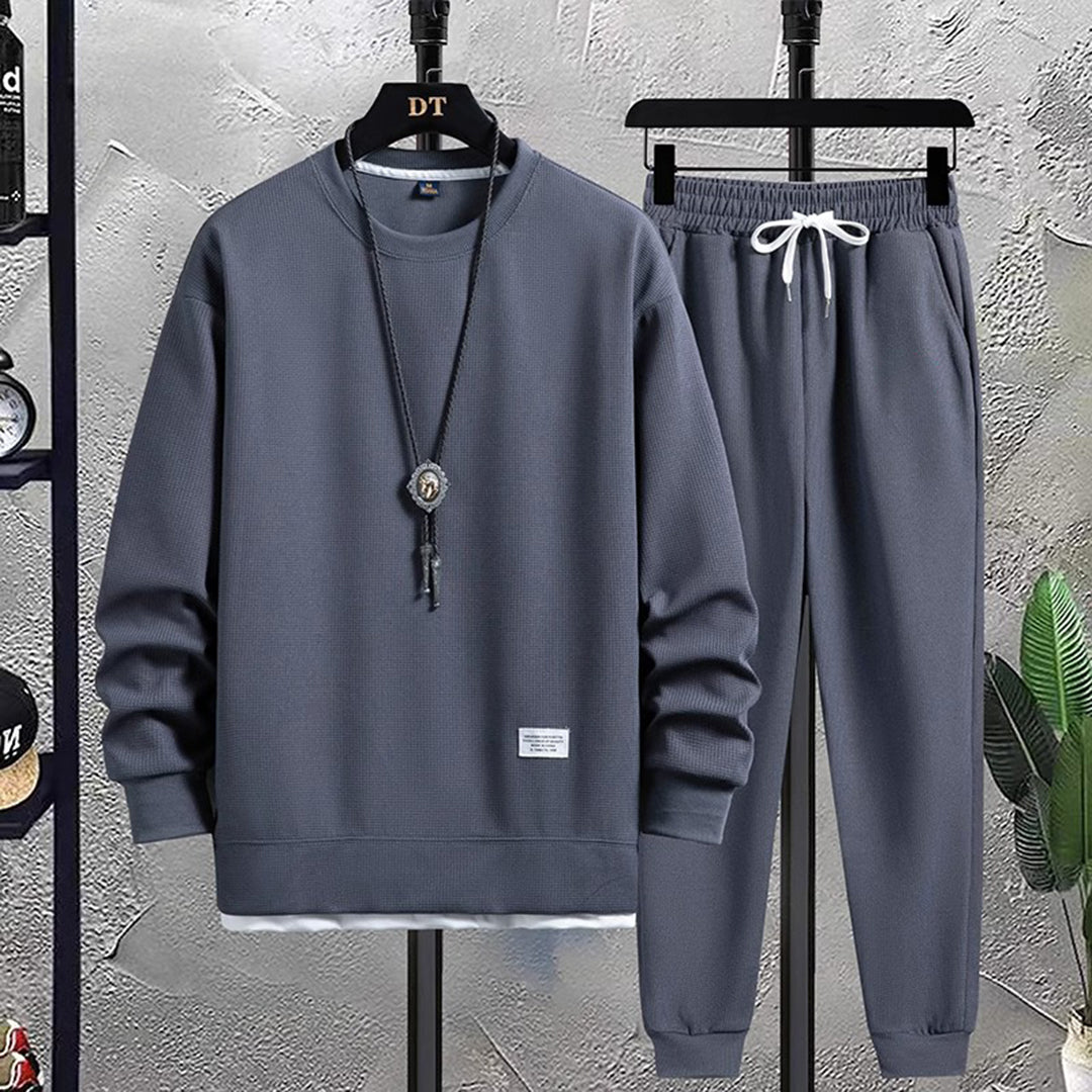 Men's Sweatshirt Crew Neck With Ribbed Edge For Everyday Wear Street-Wave