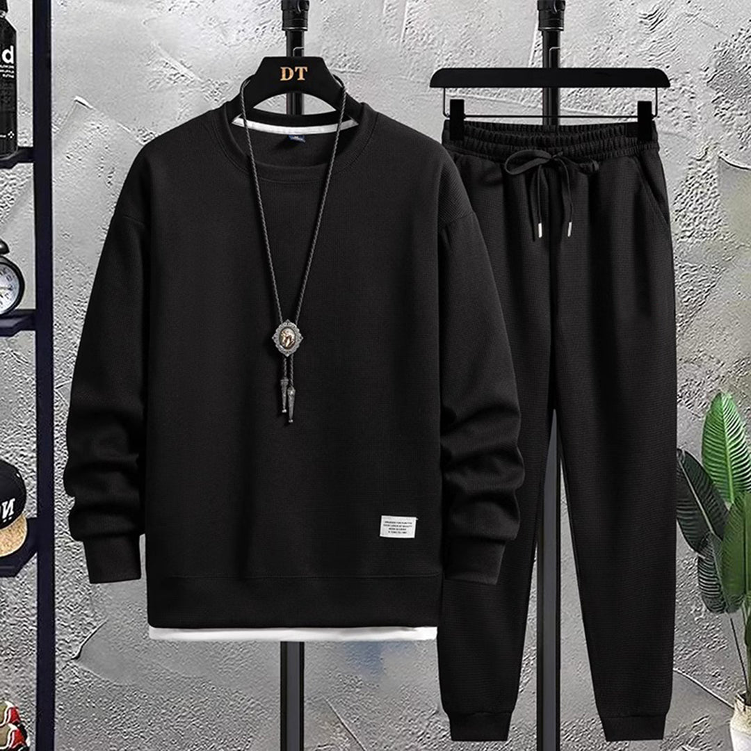 Men's Sweatshirt Crew Neck With Ribbed Edge For Everyday Wear Street-Wave
