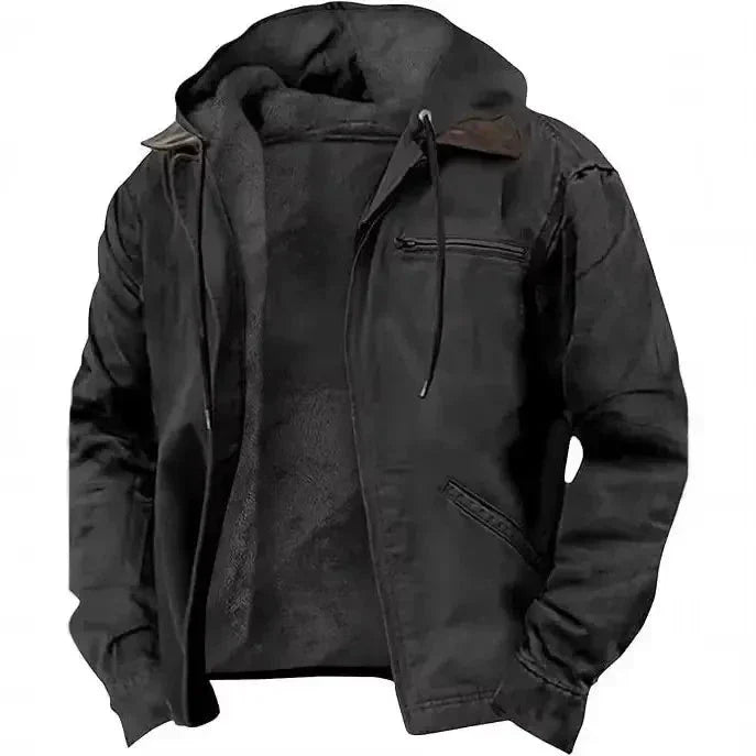 Waylynn Men's Thick Hooded Winter Jacket With Plush Fleece