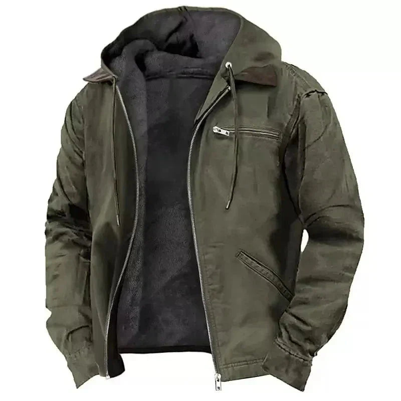 Waylynn Men's Thick Hooded Winter Jacket With Plush Fleece