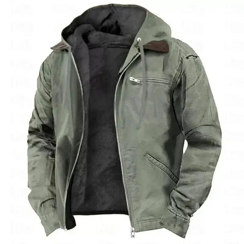 Waylynn Men's Thick Hooded Winter Jacket With Plush Fleece