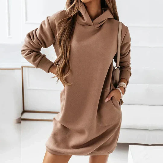 Street-Wave Hooded Dress For Women Cozy Soft Fabric Warm Comfort Everyday Style All Season Wear