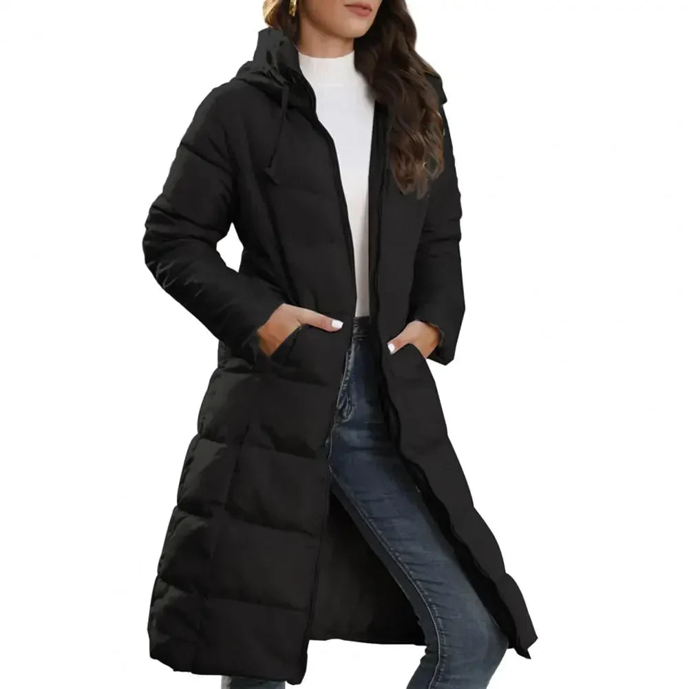 Street-wave Women Puffer Coat Longline with Thick Insulation for Ultra Warmth and Style