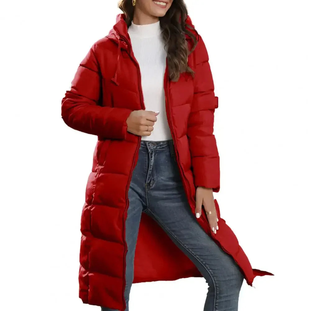Street-wave Women Puffer Coat Longline with Thick Insulation for Ultra Warmth and Style