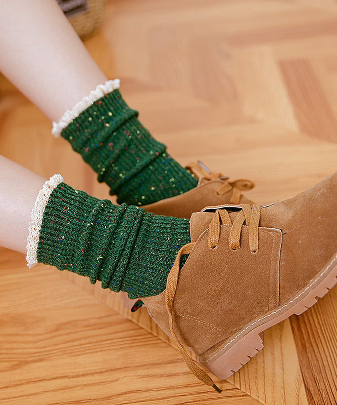 Chaussettes mi-mollet japonaises en patchwork de dentelle pour l'automne et l'hiver - Street-Wave