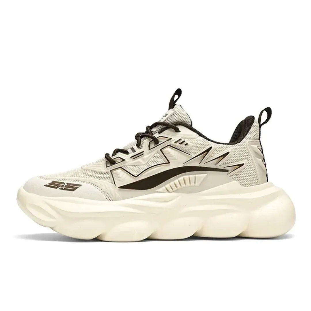 Jarek PulseWave Sneakers by Street-Wave Lightweight Black Running Shoes With Dual Pull Tabs And Lightning Accents