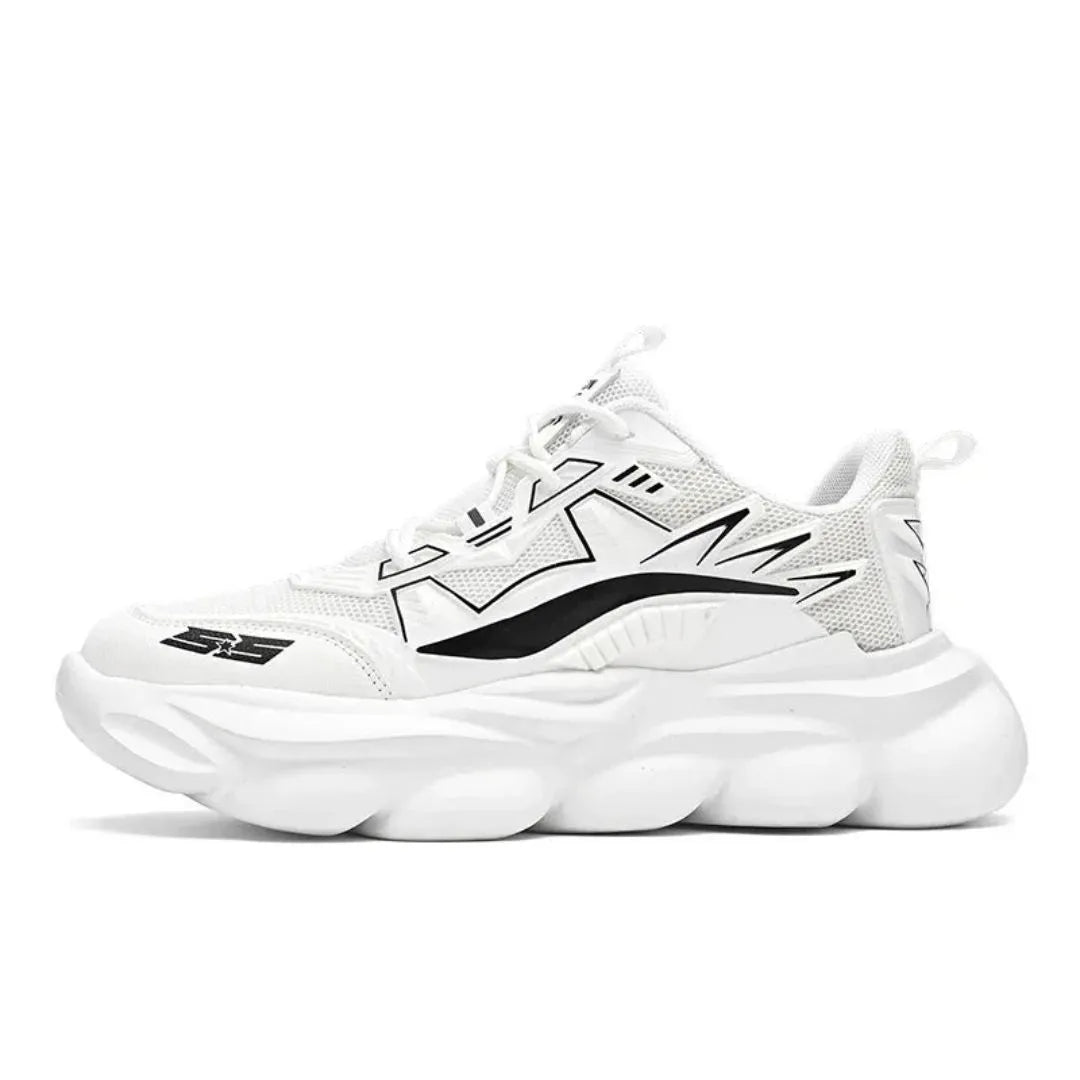 Jarek PulseWave Sneakers by Street-Wave Lightweight Black Running Shoes With Dual Pull Tabs And Lightning Accents