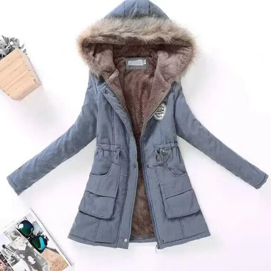 Street-Wave Solange Fur-Lined Hooded Winter Coat For Women Warm Comfort And Chic Style With Pockets