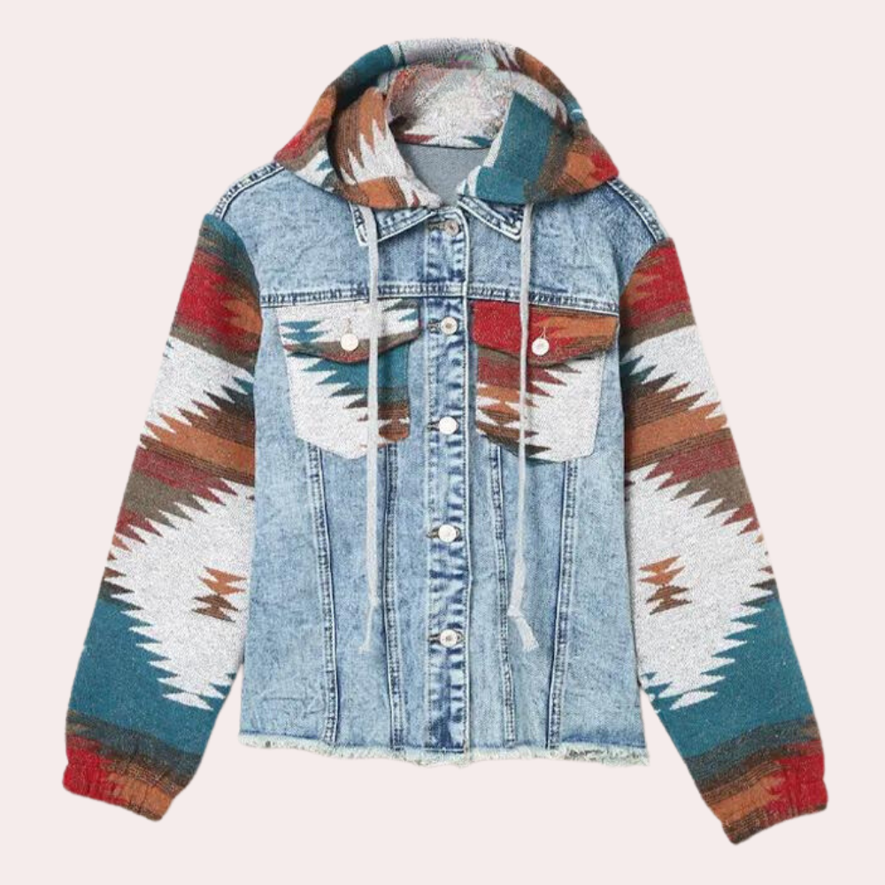 Denim Jacket Sage For Women By Streetwave With Hooded Design And Soft Relaxed Fit Retro Modern Versatile