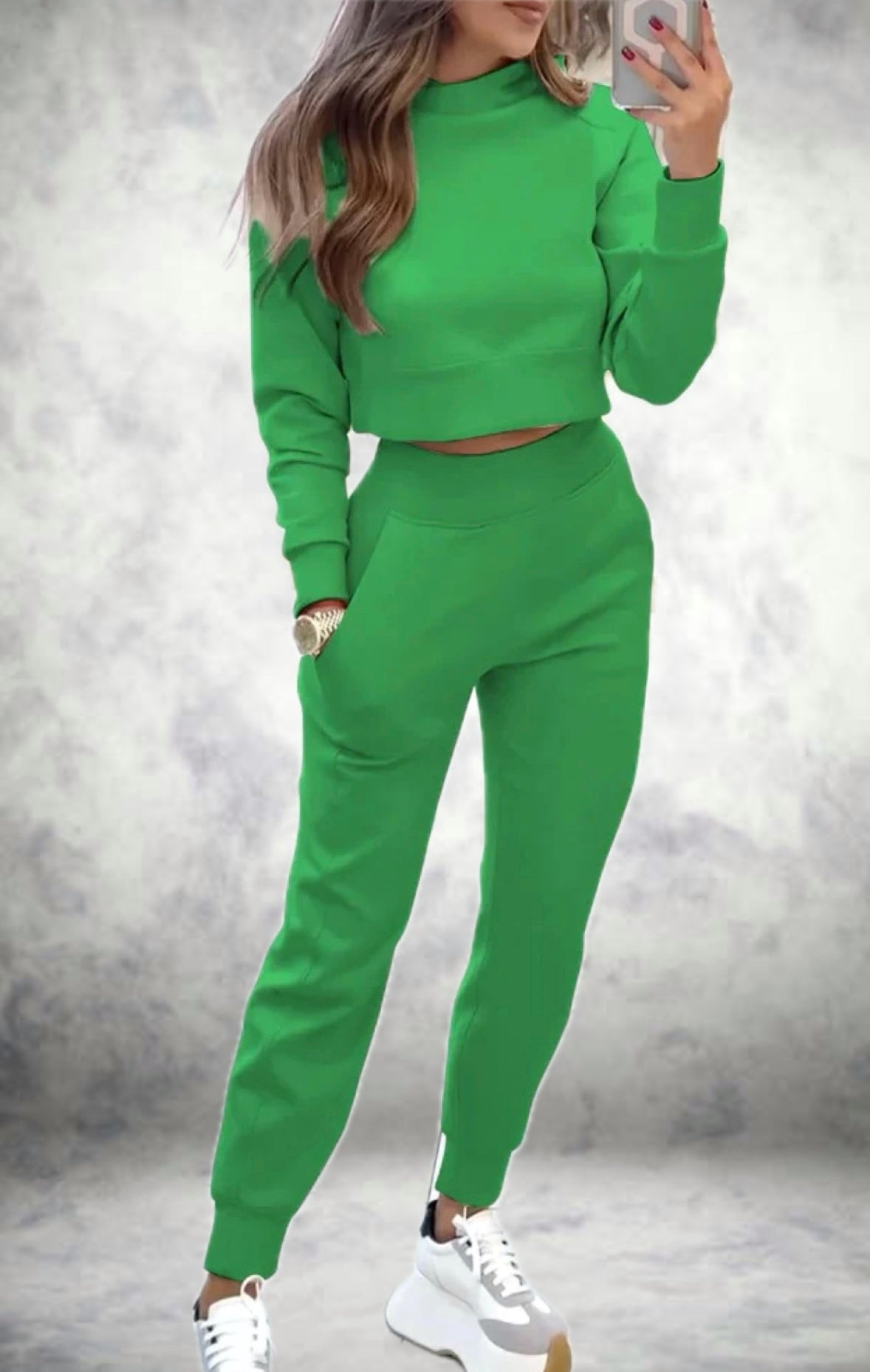Street-wave Stylish Tracksuit For Women With Long Sleeves And High Waist Pants For Everyday Comfort