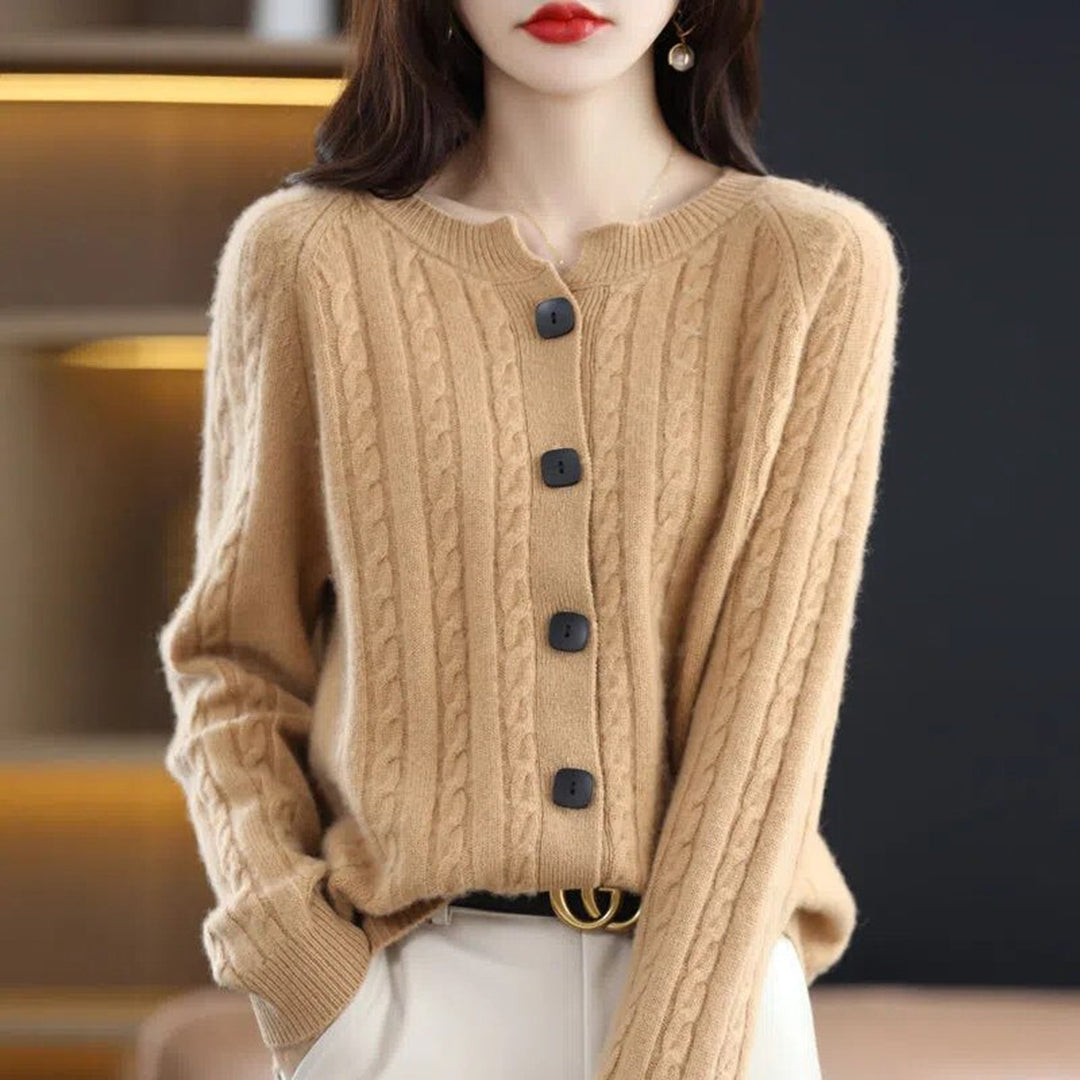 Street-Wave Lily Womens Cozy Button-Up Cardigan Relaxed Fit