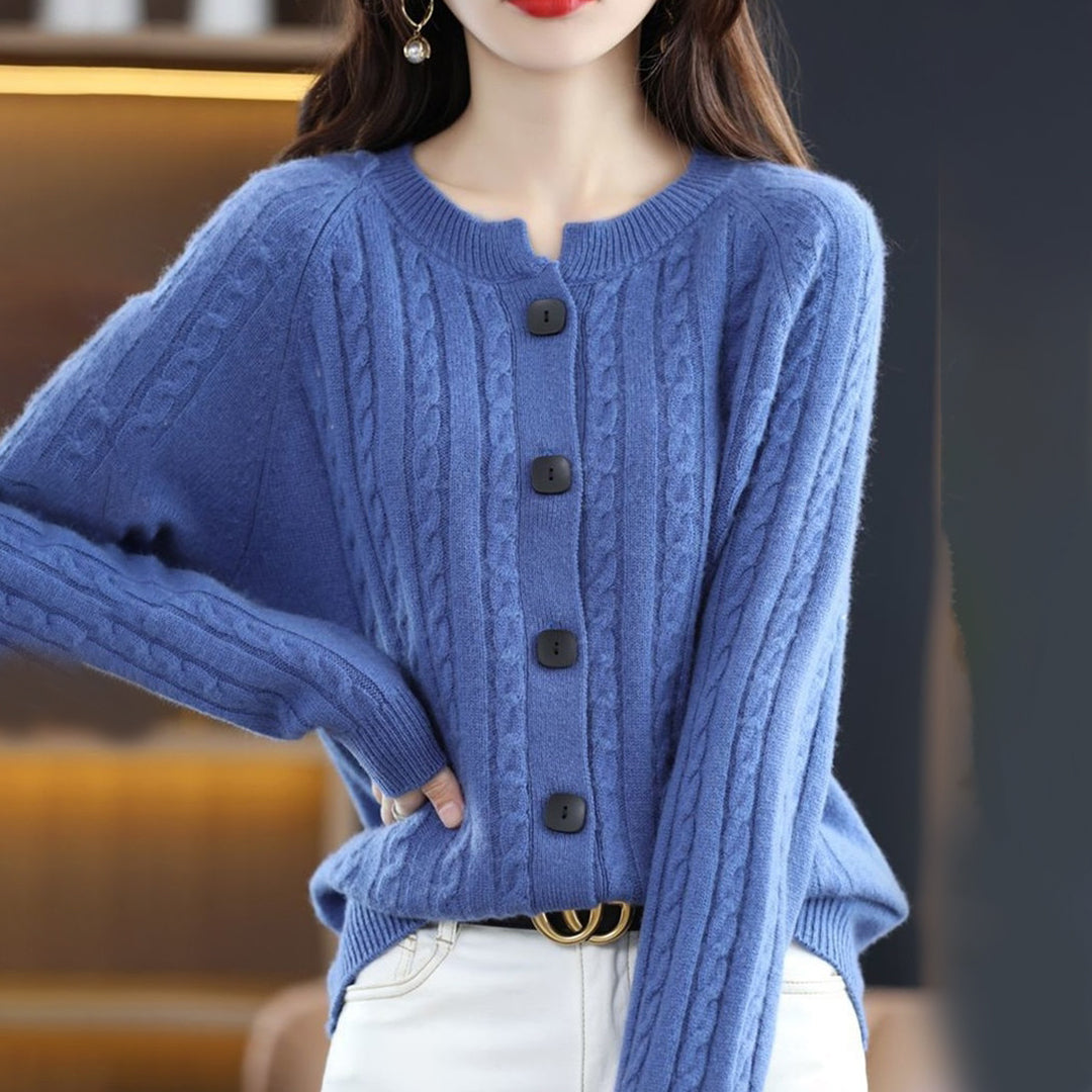 Street-Wave Lily Womens Cozy Button-Up Cardigan Relaxed Fit