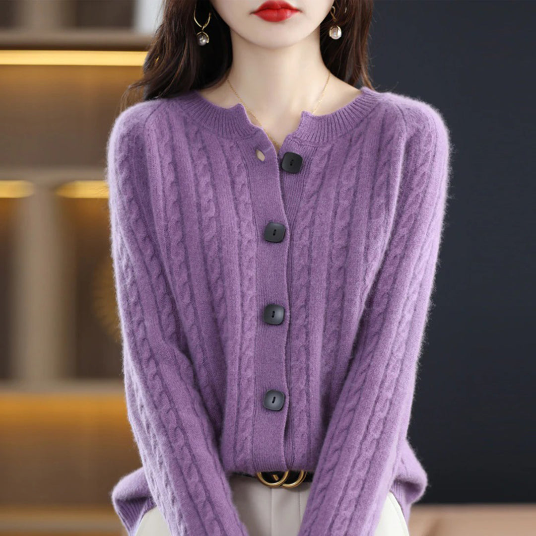 Street-Wave Lily Womens Cozy Button-Up Cardigan Relaxed Fit