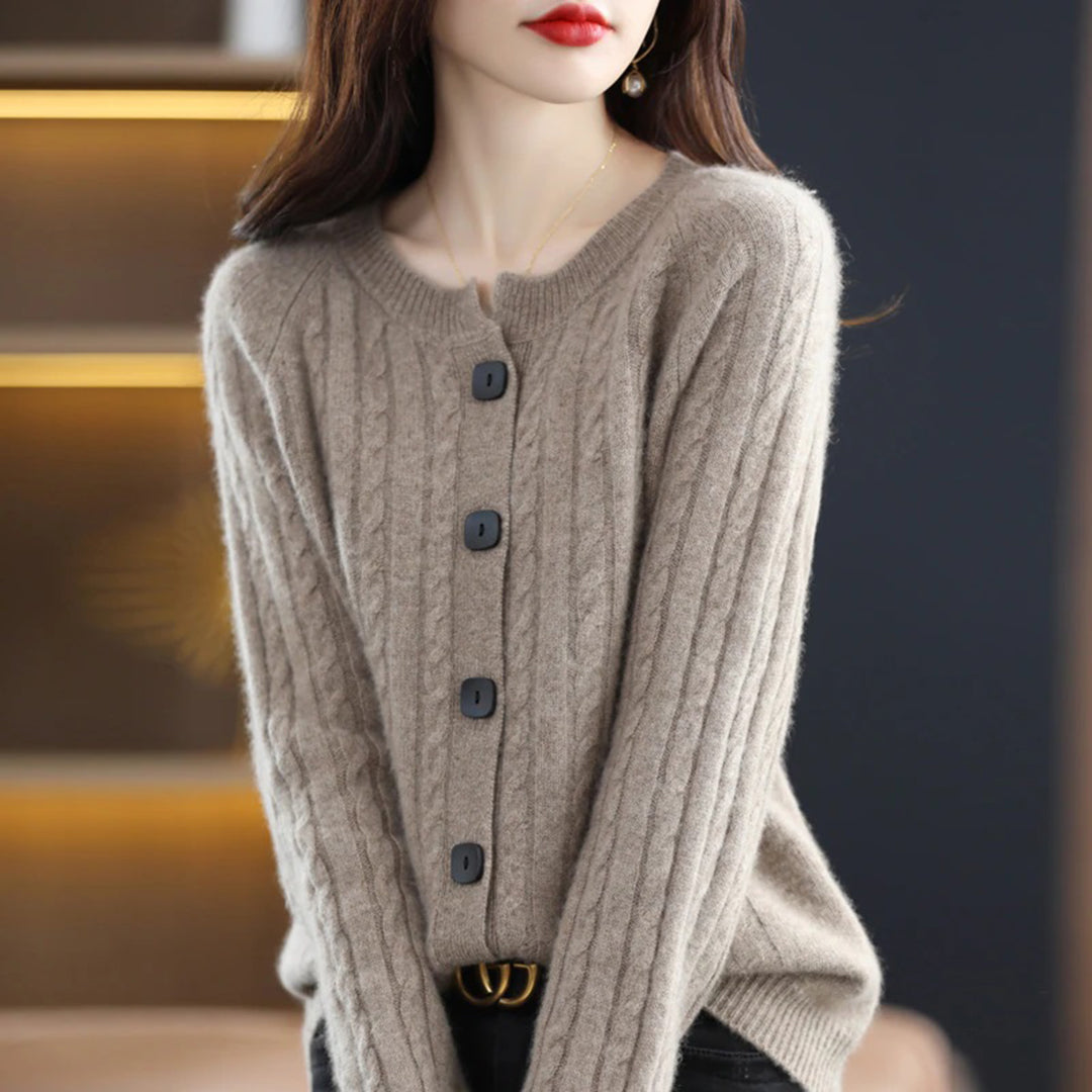 Street-Wave Lily Womens Cozy Button-Up Cardigan Relaxed Fit