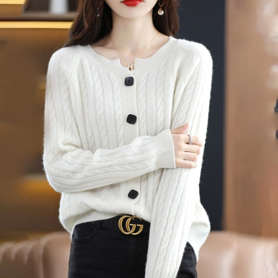 Street-Wave Lily Womens Cozy Button-Up Cardigan Relaxed Fit