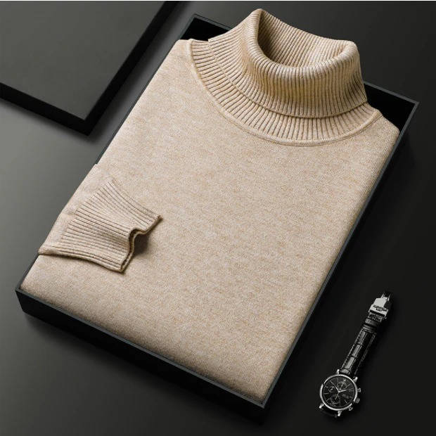 Men's Premium Turtleneck Sweater By Street-Wave Versatile Knit For Sharp Casual Winter Style