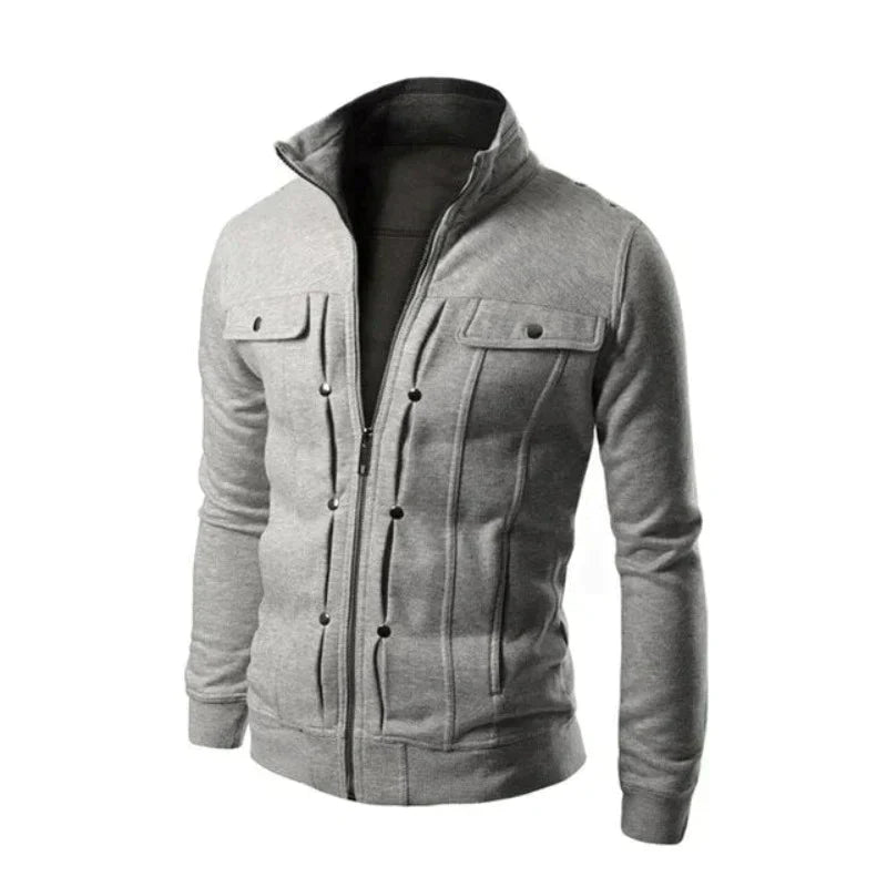 Street-Wave Men's Cargo Jacket For Transitional Weather Warmth And Versatile Style