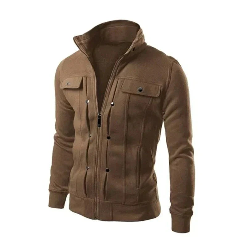 Street-Wave Men's Cargo Jacket For Transitional Weather Warmth And Versatile Style