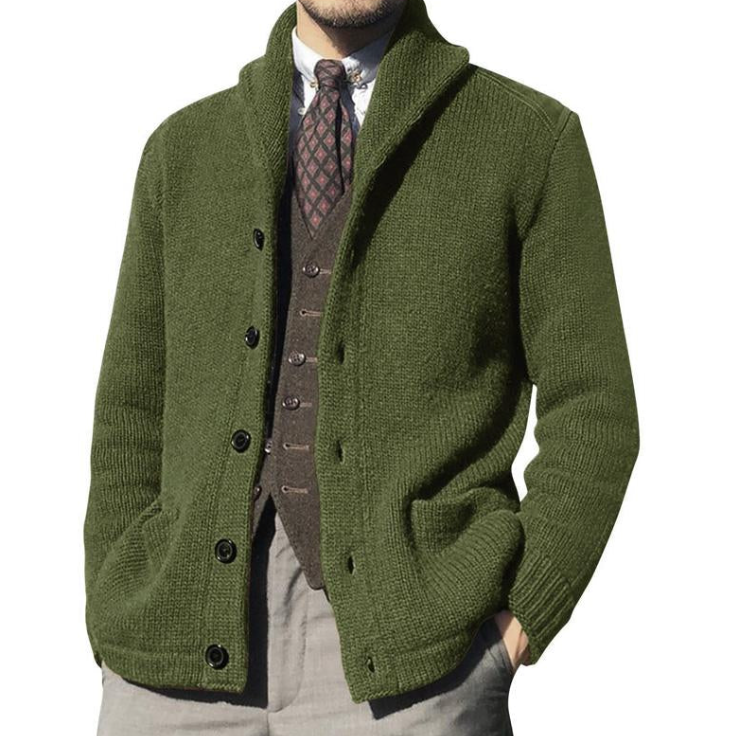 Street-wave Classic Buttoned Knit Cardigan for Men with Cozy Comfort and Durable Craft