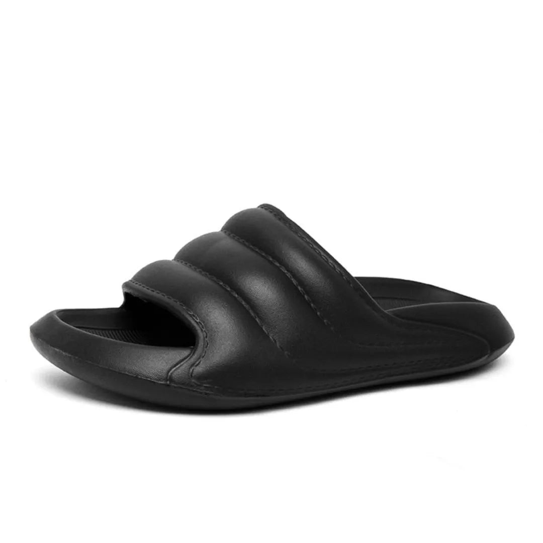 Kael Two Tone Cloud Slides for Men with Cushioned Footbed and Padded Triple Bar Straps