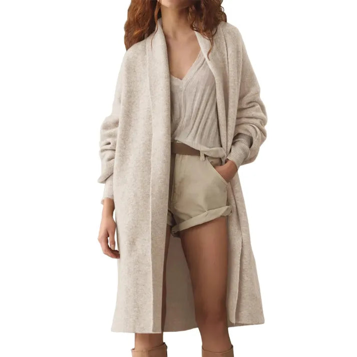 Street Wave Slouchy Knit Coatigan For Women, Cozy Autumn Layering With Effortless Chic