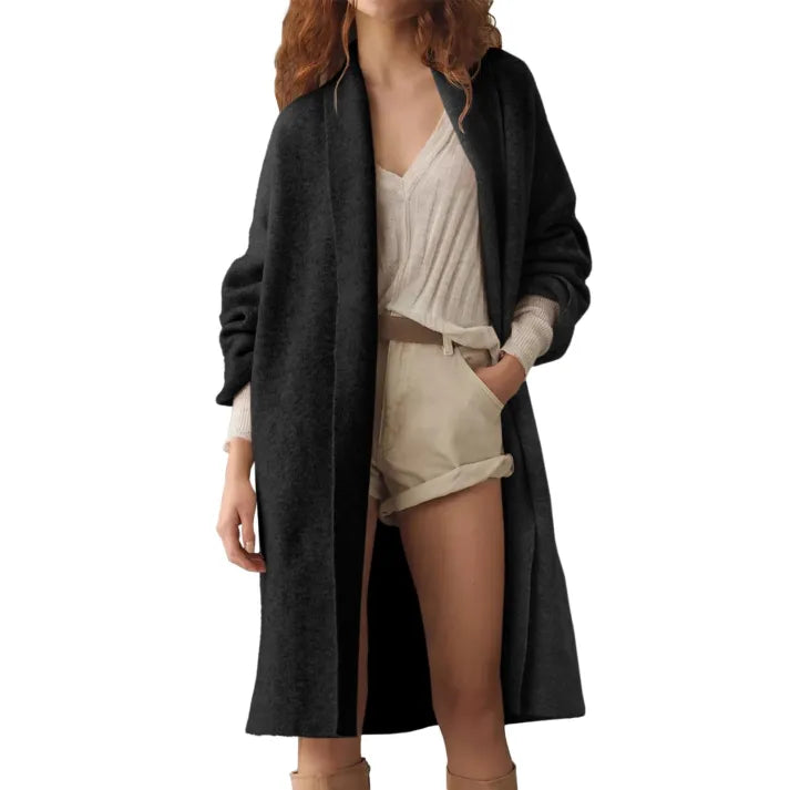 Street Wave Slouchy Knit Coatigan For Women, Cozy Autumn Layering With Effortless Chic