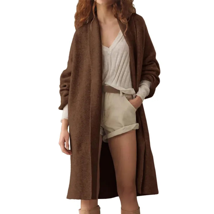 Street Wave Slouchy Knit Coatigan For Women, Cozy Autumn Layering With Effortless Chic