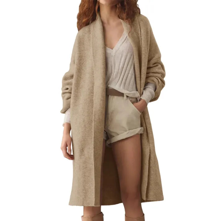 Street Wave Slouchy Knit Coatigan For Women, Cozy Autumn Layering With Effortless Chic