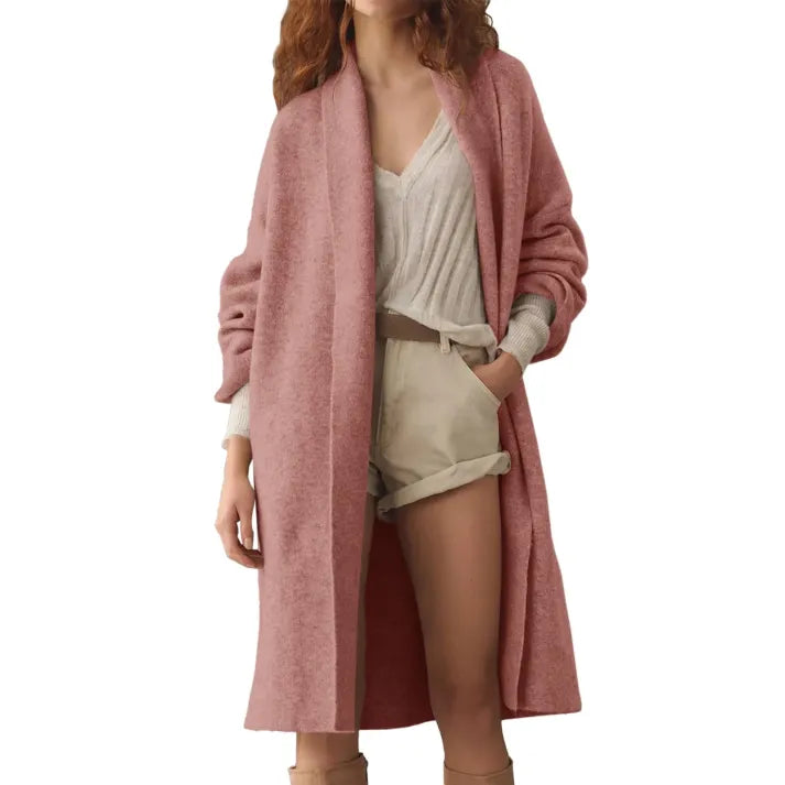 Street Wave Slouchy Knit Coatigan For Women, Cozy Autumn Layering With Effortless Chic