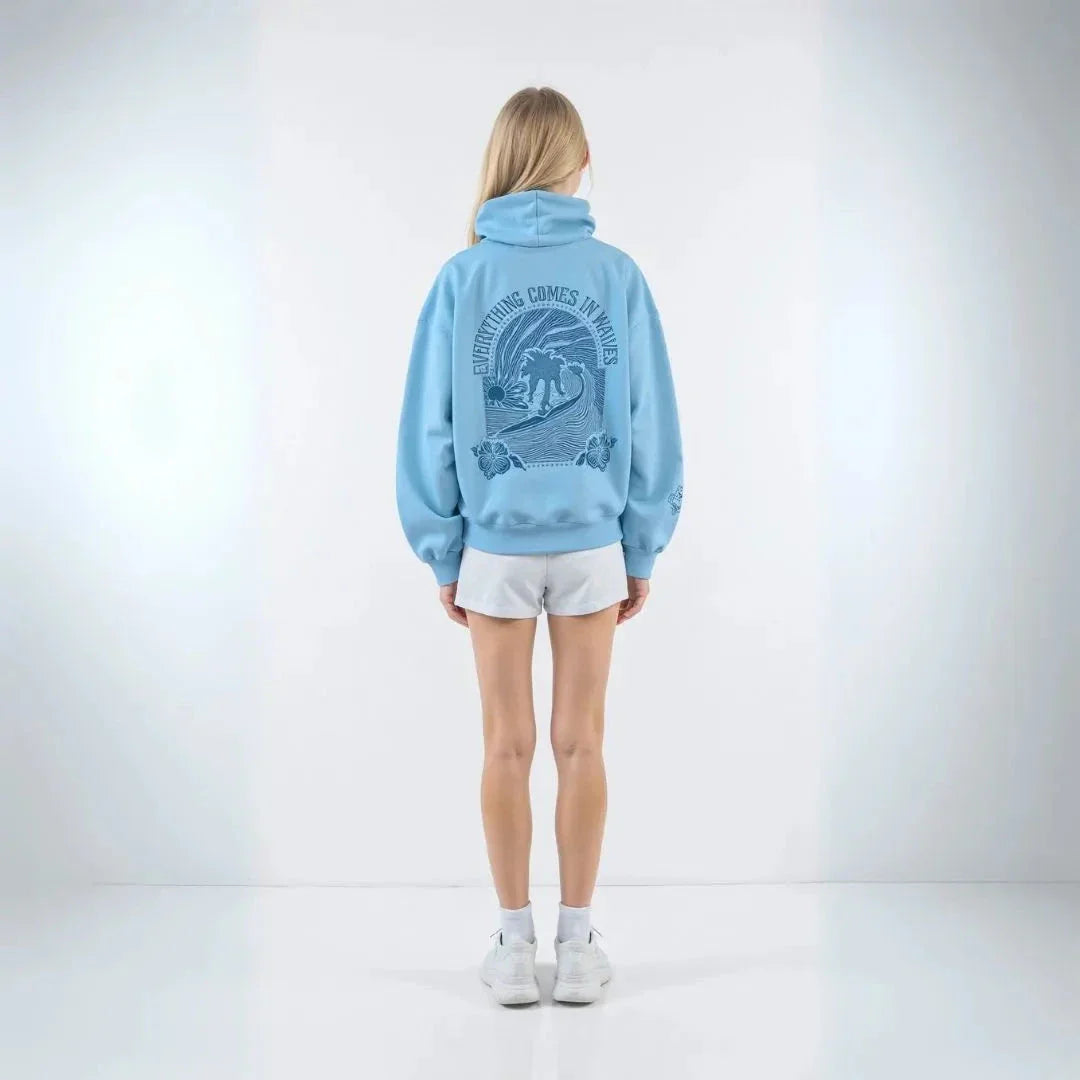 Waylynn Tropical Graphic Hoodie Womens Oversized Palm Print