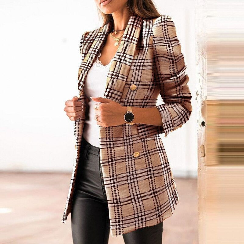 Street-Wave Plaid Blazer For Women Versatile Everyday Wear With Premium Craftsmanship