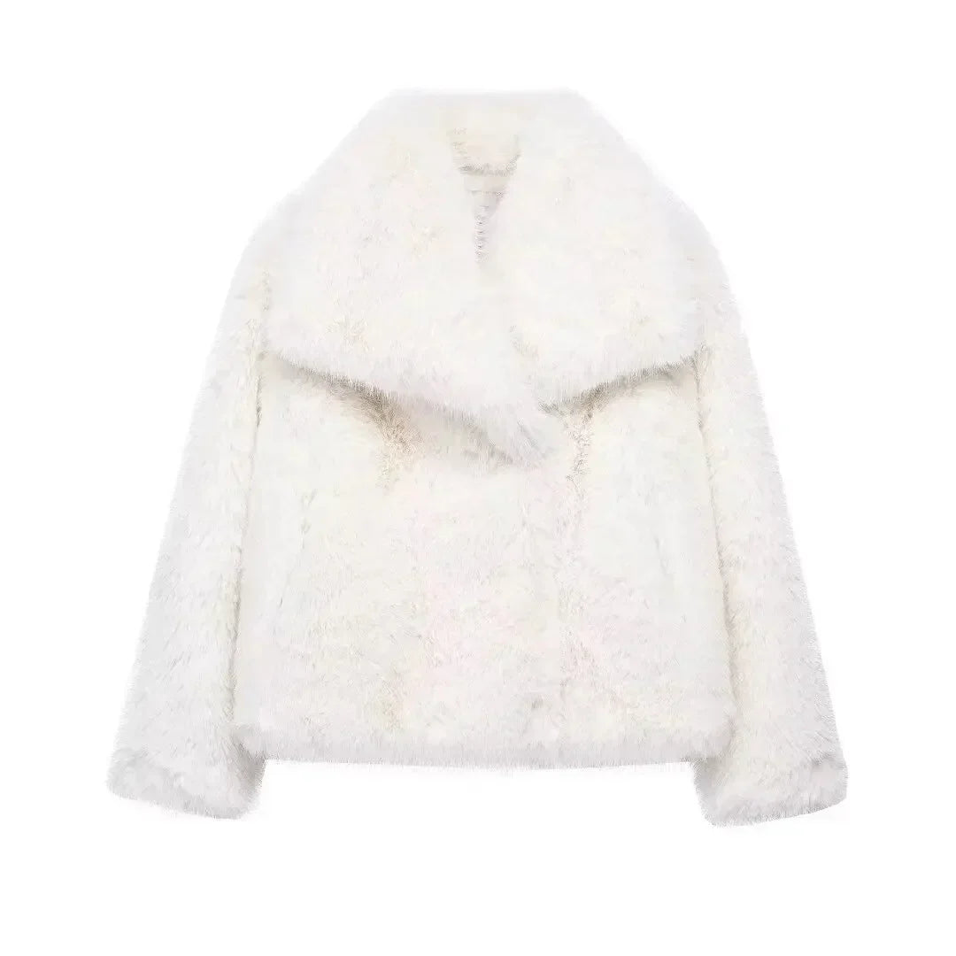 Street-Wave Opulent Womens Down Jacket Plush Fur Warmth Luxury Winter Coat For Urban Women