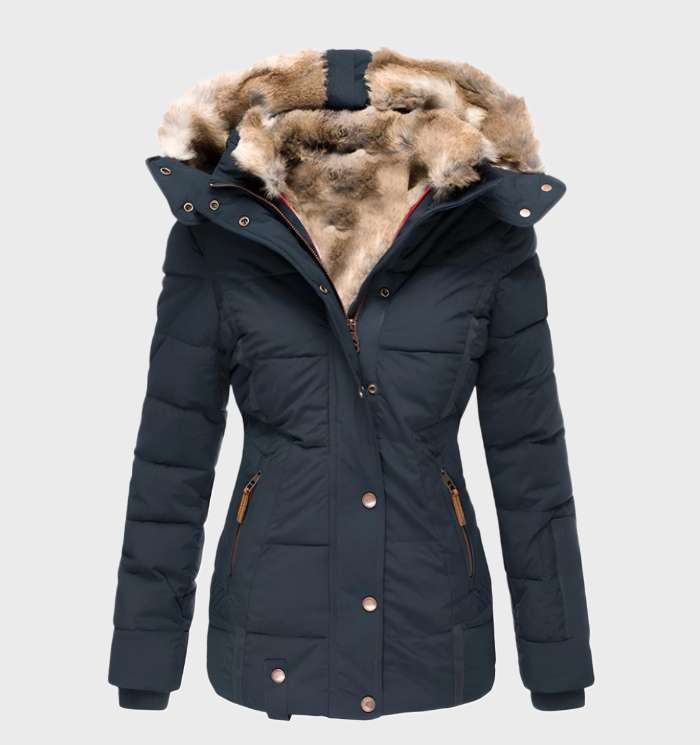 Street-Wave Tailored Winter Coat With Hood Fur Trim For Women Figure-Flattering Long Parka