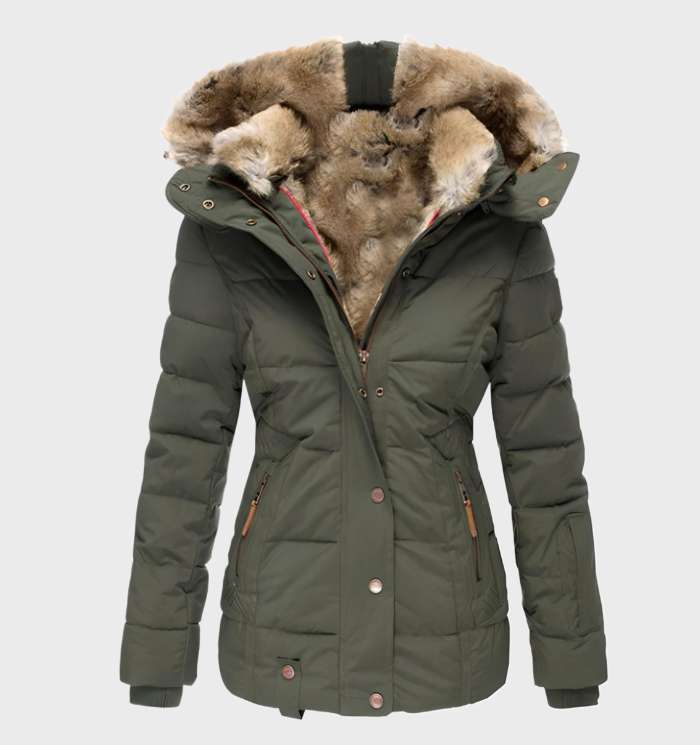 Street-Wave Tailored Winter Coat With Hood Fur Trim For Women Figure-Flattering Long Parka