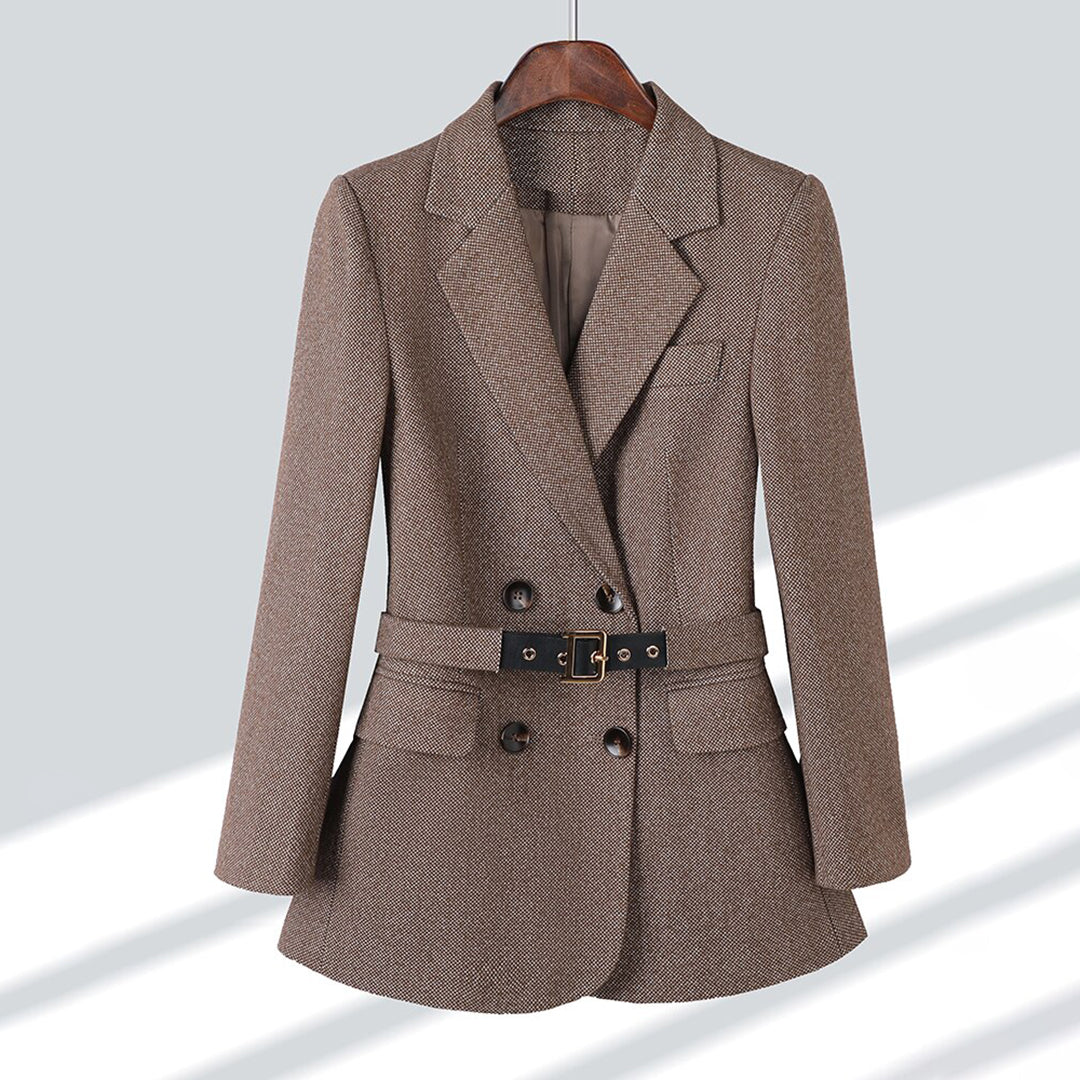 Wenith Belted Elegant Blazer For Women With Waist Cinching Belt And Tailored Fit