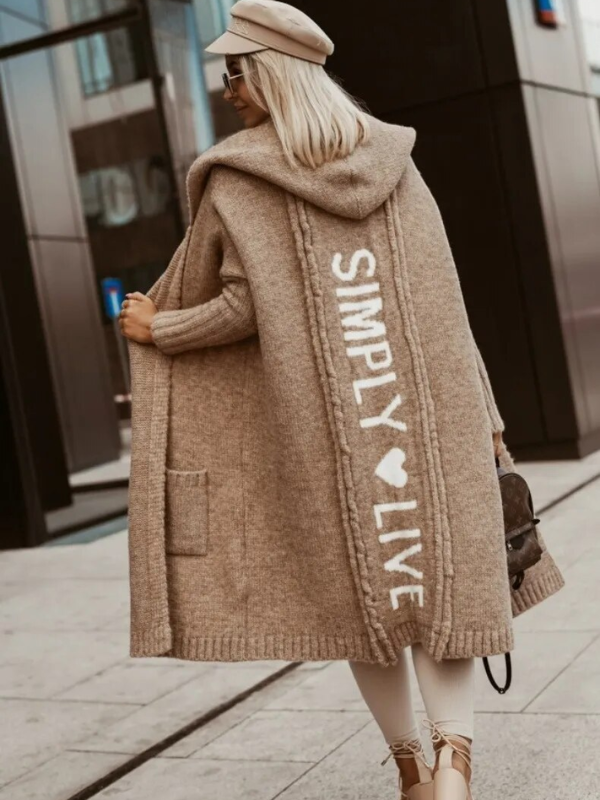 Streetwave Hooded Cardigan For Women Soft Cozy Long Knit With Warmth Oversized Winter Layer