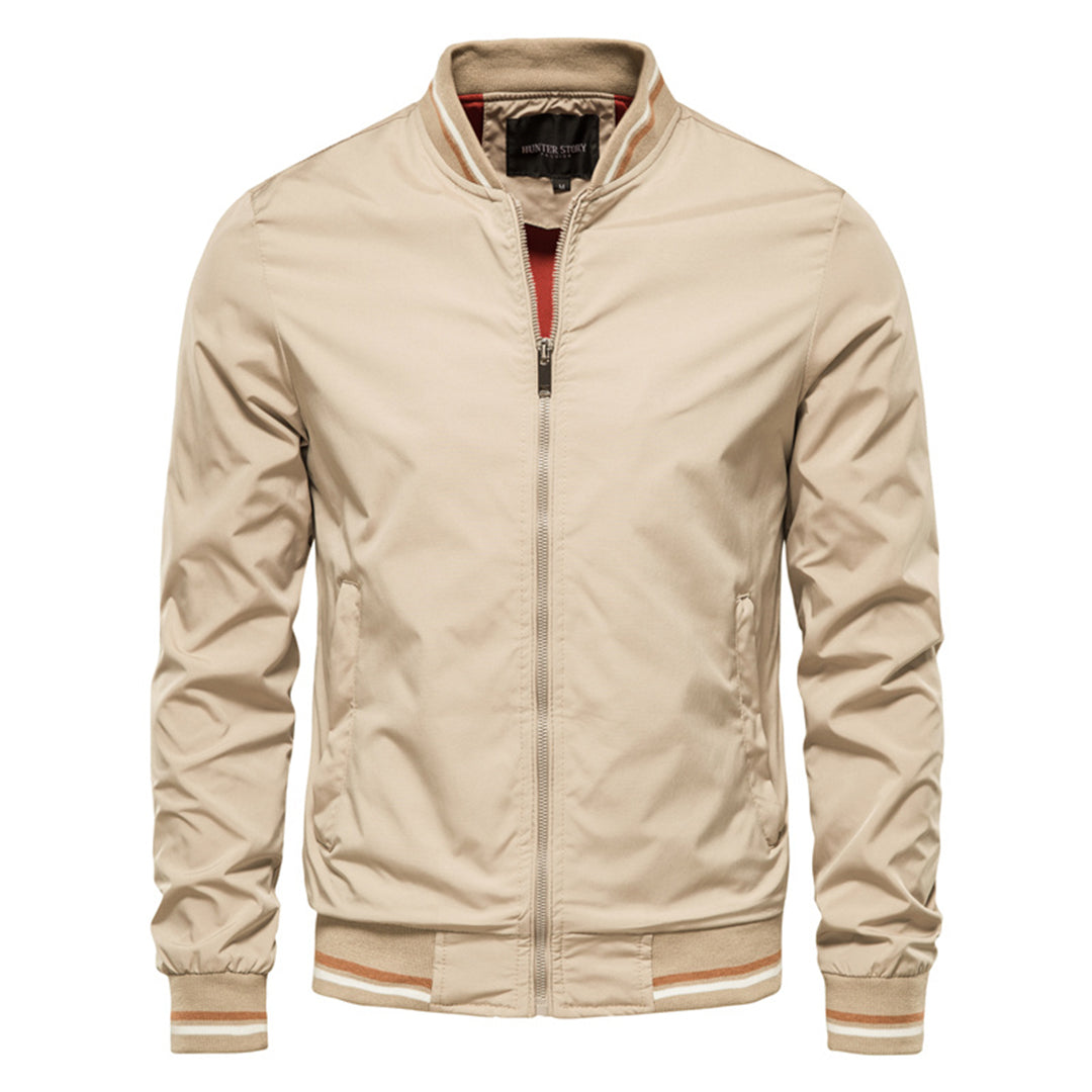 Street Wave Olive Bomber Jacket For Men Modern Urban Zip Front Coat