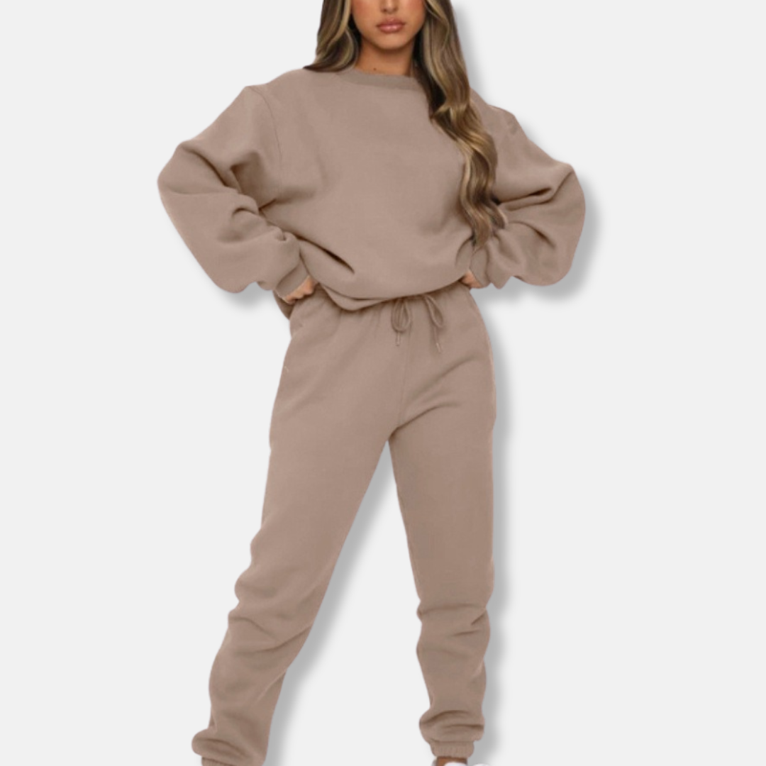 Street Wave Women Cotton Blend Two Piece Set Relaxed Fit With Drawstring Waist