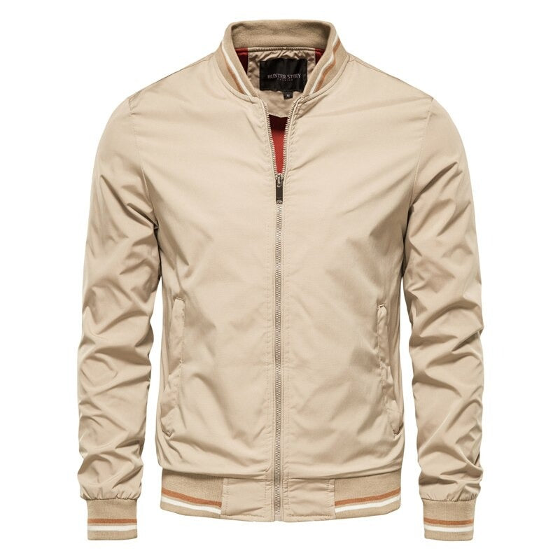 Street-Wave Nylon Bomber Jacket For Men Water-Resistant Lightweight Outerwear Street-Ready Style