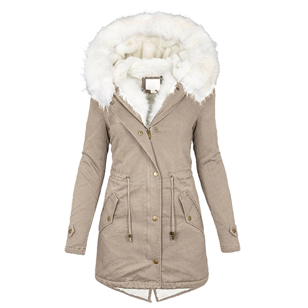 Street-Wave Women FleeceLined Winter Parka With Hood Fur Trim Windproof Warm Cozy Insulated