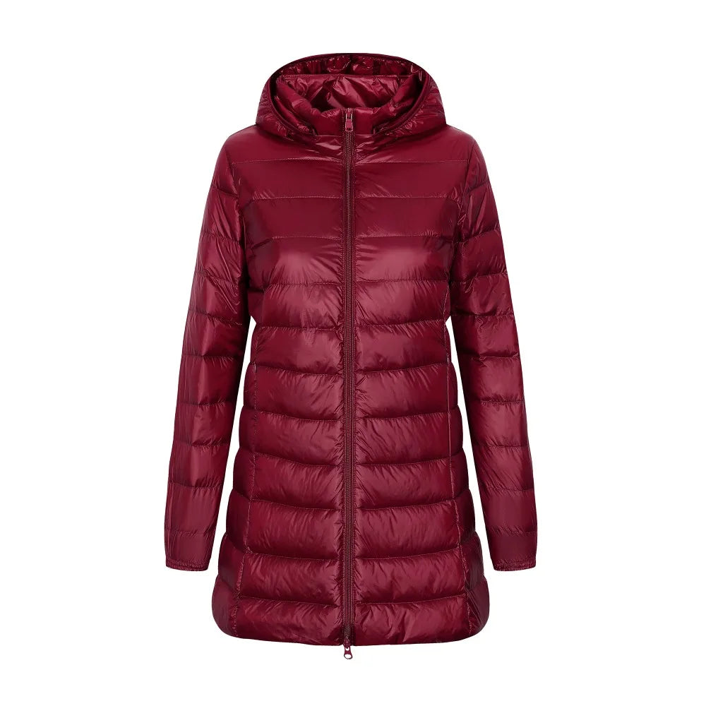 Street-Wave Women's Warm Hooded Down Puffer Winter Jacket For Cold Weather Comfort And Everyday Use