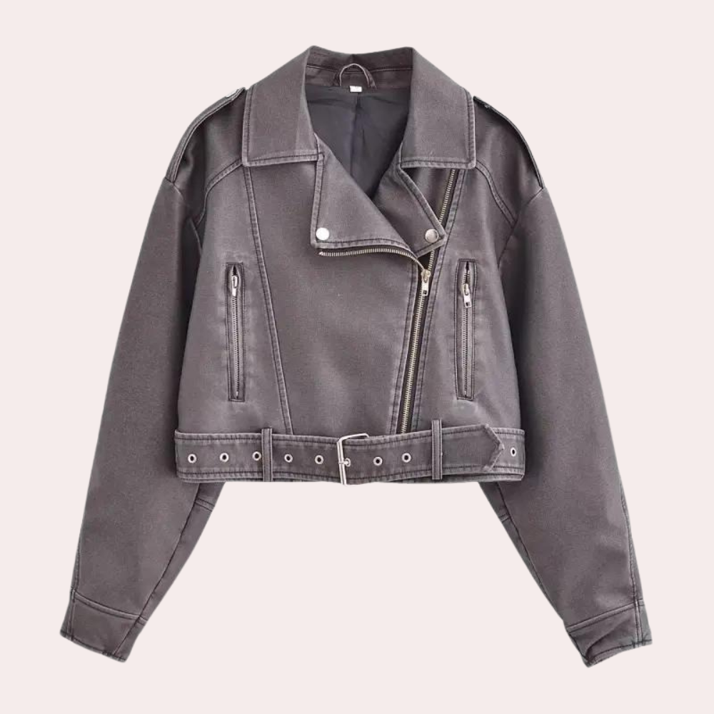 GREER Womens Leather Moto Jacket Durable Classic Biker Style For Women Street Wave