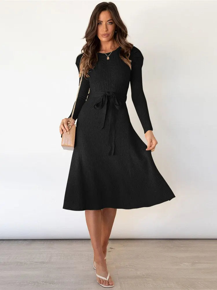 Street Wave Knitted Midi Dress For Women Cozy Chic Comfort