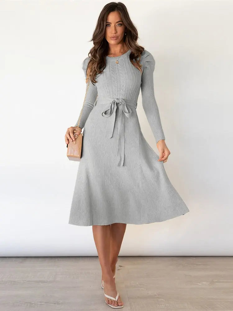 Street Wave Knitted Midi Dress For Women Cozy Chic Comfort