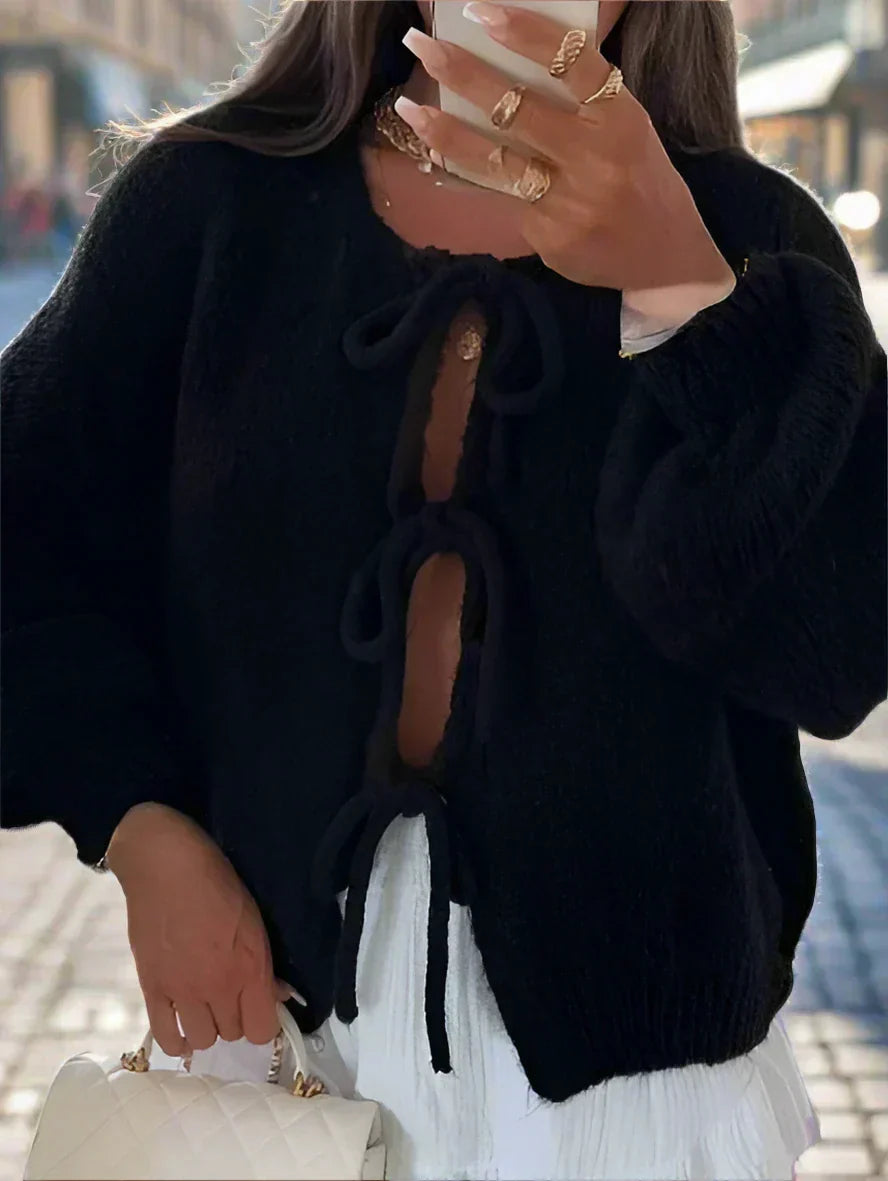 Street Wave Jasmine Women Chunky Knotted Winter Cardigan
